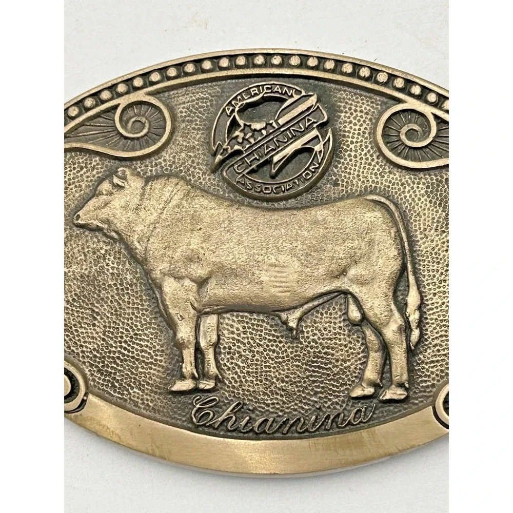 TONY LAMA Chianini Bull‎ Cow Sire Belt Buckle Cattle Breed Series FIRST Edition
